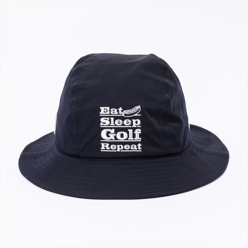 【GO/LOOK!限定】Kuchibue Golf Gentleman×MAGGIA Eat Sleep Golf Repeat バケットハット ネイビー