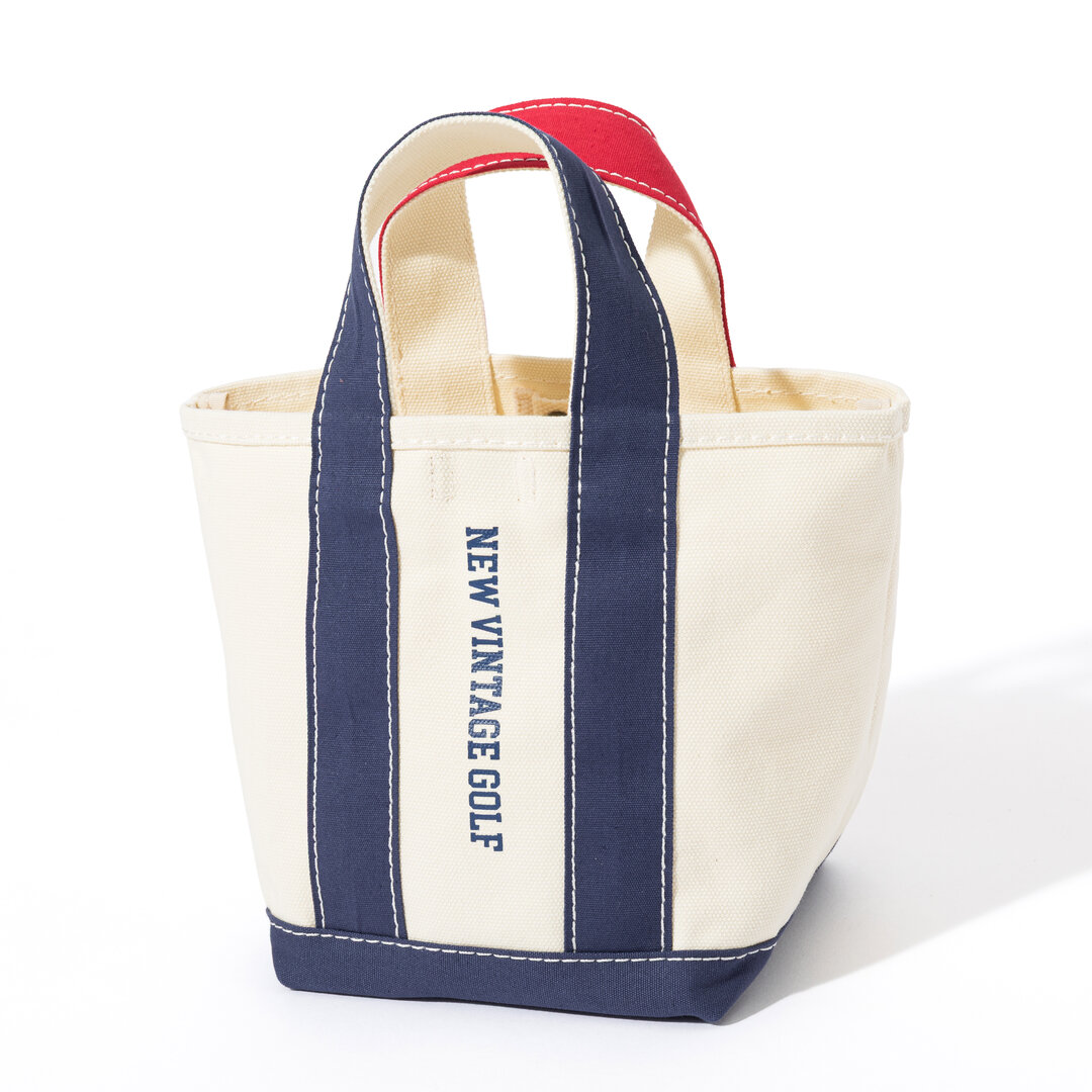 NEW VINTAGE GOLF Canvas Bag ホワイト×ネイビー×レッド