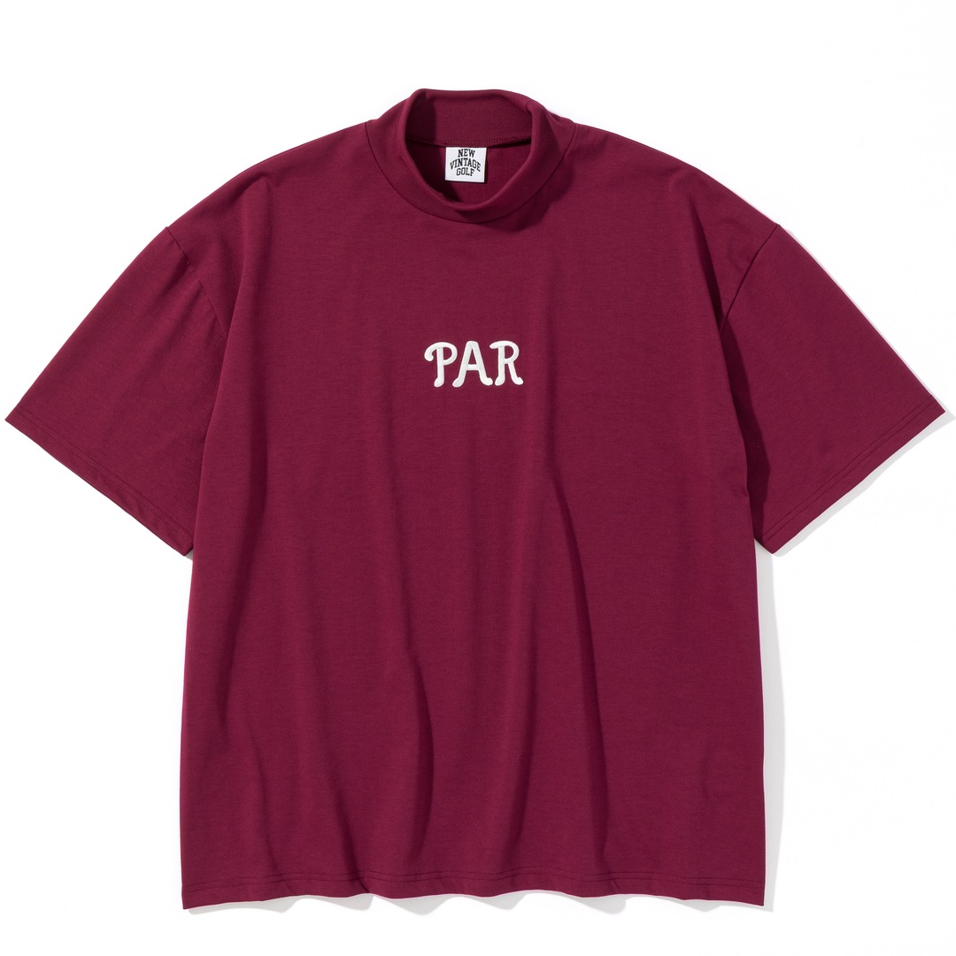 NEW VINTAGE GOLF PAR Embroidered Mock バーガンディー