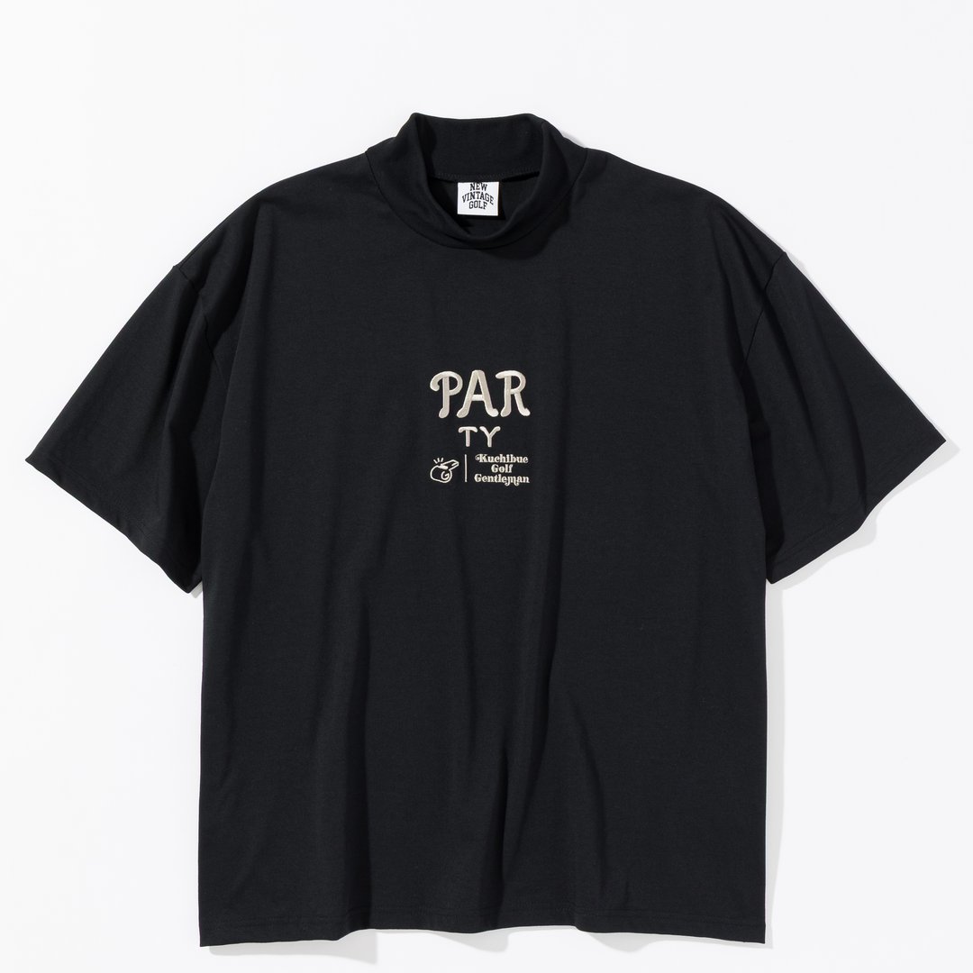 NEW VINTAGE GOLF×Kuchibue Golf Gentleman 半袖モックネック ブラック【GO/LOOK!限定販売】