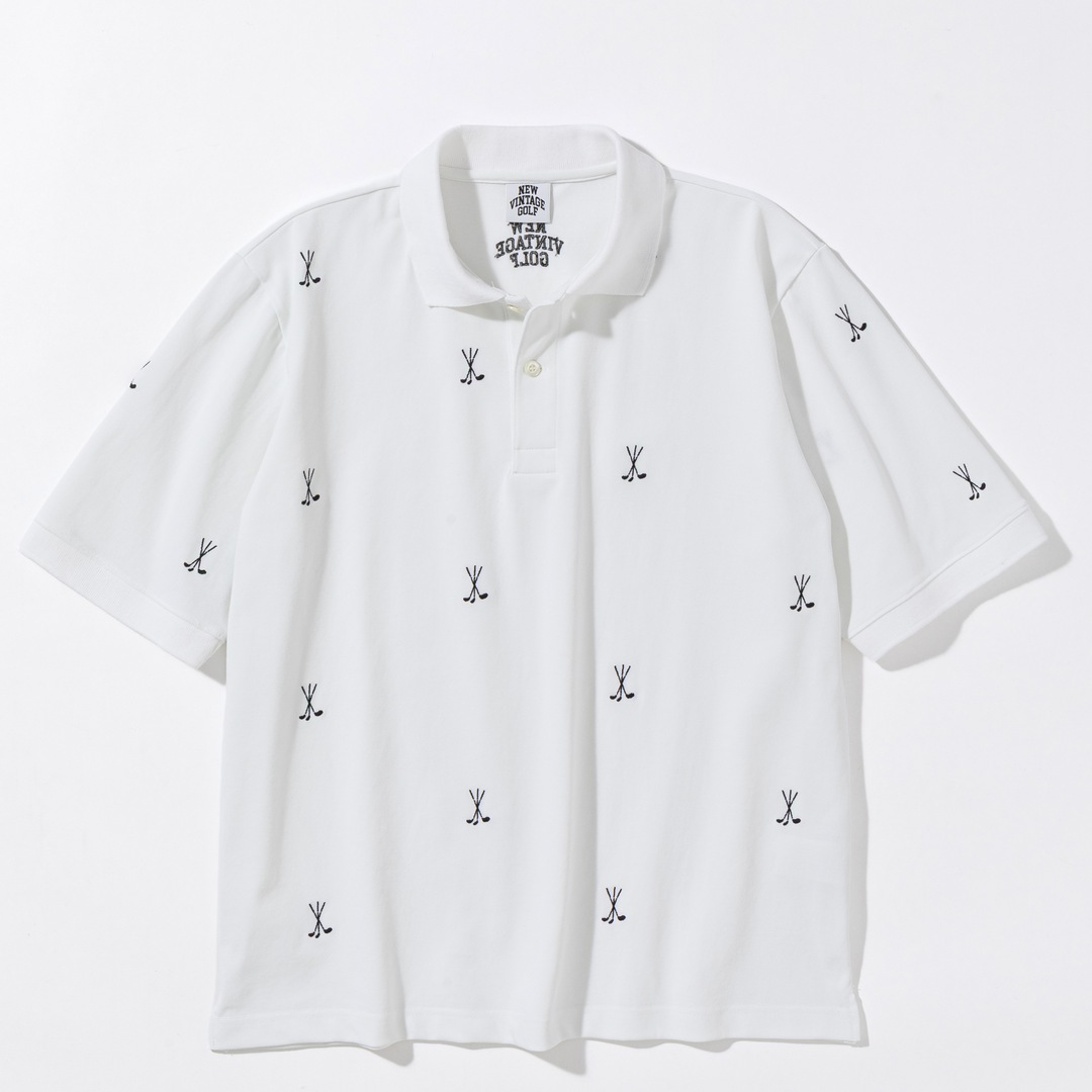NEW VINTAGE GOLF GC Embroidered Polo Shirt ホワイト