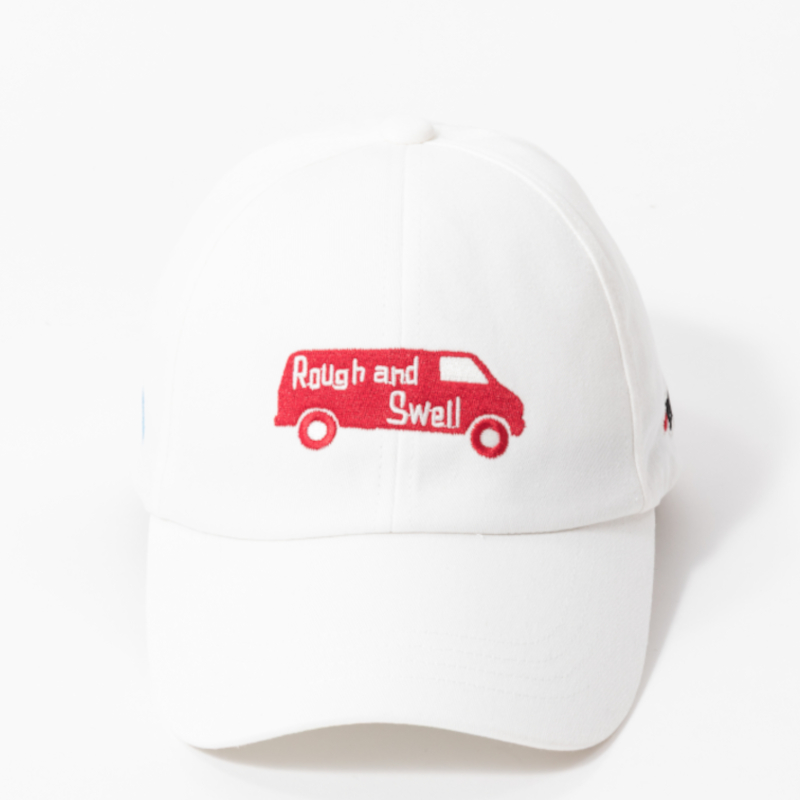 rough & swell RED BUS TOUR CAP ホワイト / レッドバスツアーキャップ