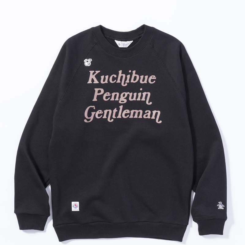 Penguin by Munsingwear× Kuchibue Golf Gentleman ラグランスリーブスウェットシャツ ブラック【GO/LOOK!限定販売】