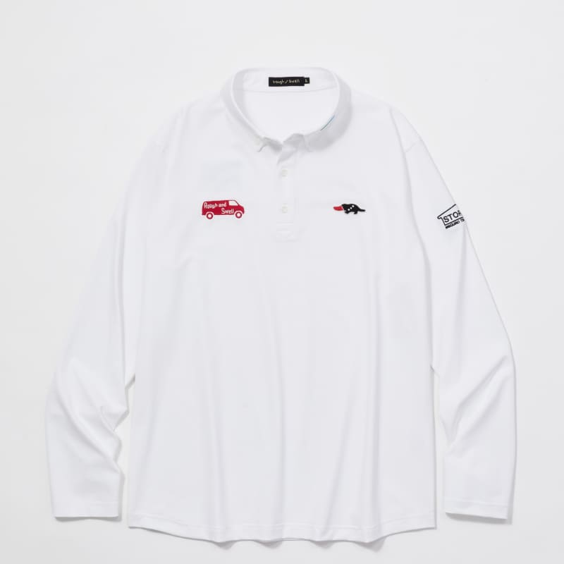 rough & swell RED BUS TOUR POLO L.S. ホワイト / レッドバスツアーポロ