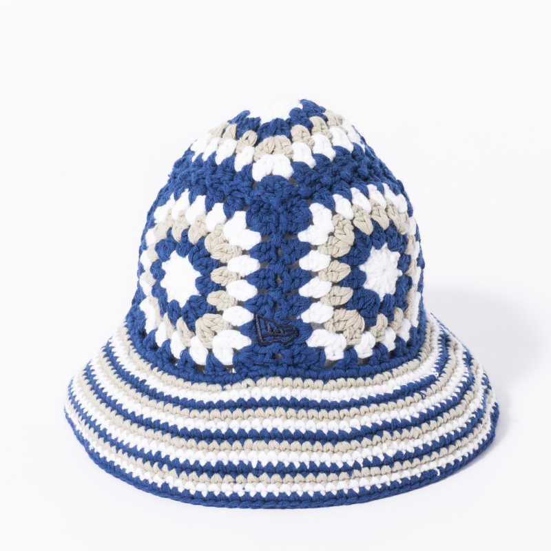 NEWERA CROCHET KNIT BUCKET ブルー