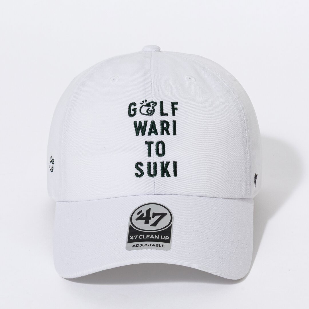 Kuchibue Golf Gentlemen GOLF WARI TO SUKI キャップ ホワイト×グリーン【GO/LOOK!限定販売】