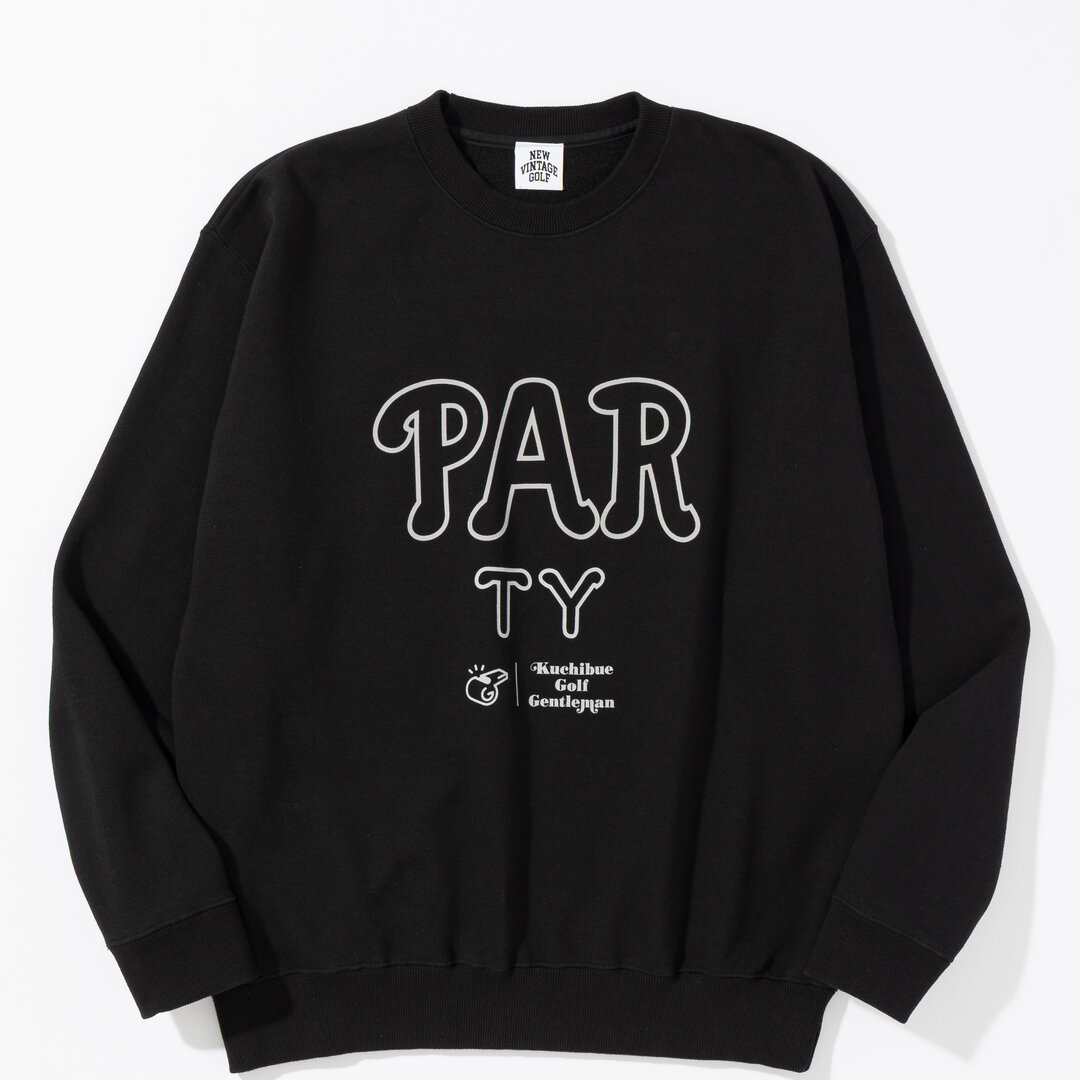 NEW VINTAGE GOLF×Kuchibue Golf Gentleman PARTY スウェット ブラック【GO/LOOK!限定販売】