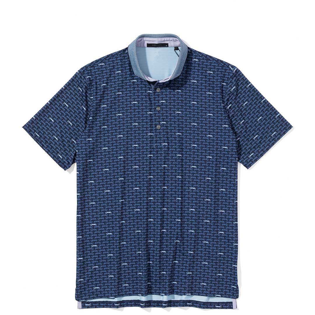 GREYSON RUNNING WOLF POLO / MALTESEBLUE