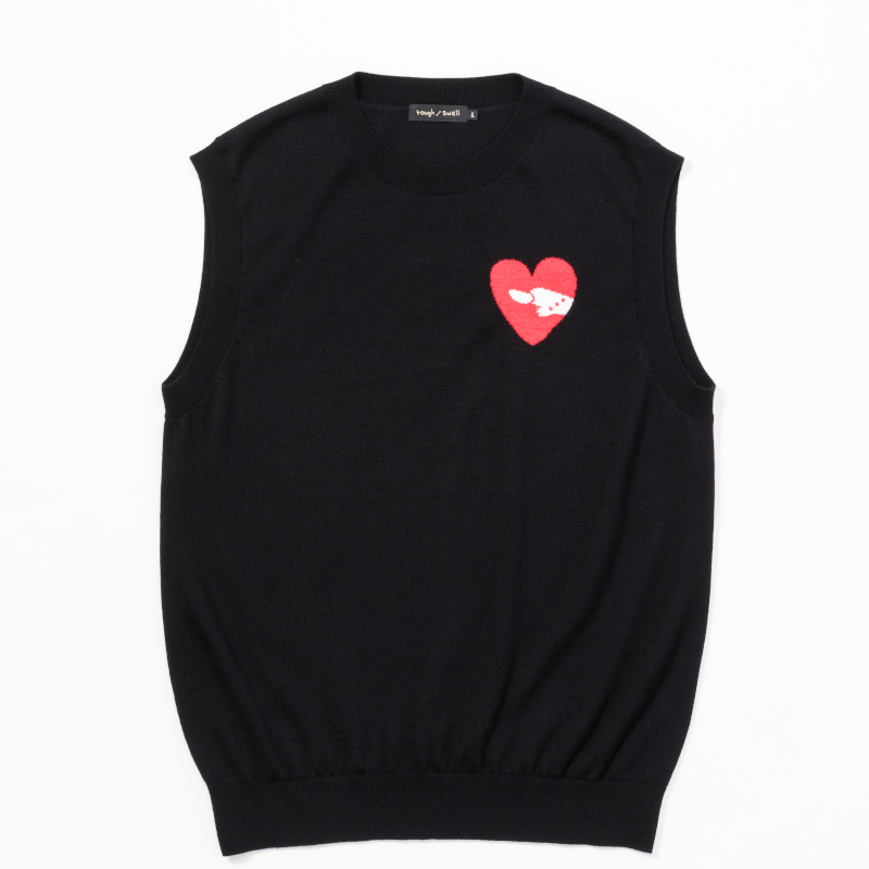 rough & swell×Kuchibue Golf Gentleman Hearty VEST ブラック【GO/LOOK!限定販売】
