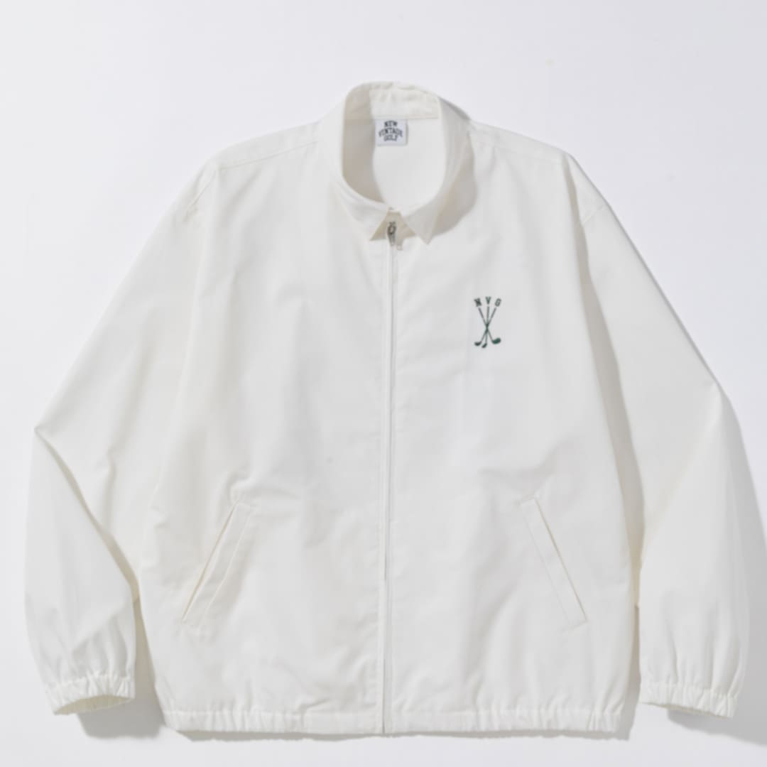 NEW VINTAGE GOLF Stool Print Zip Jacket ホワイト