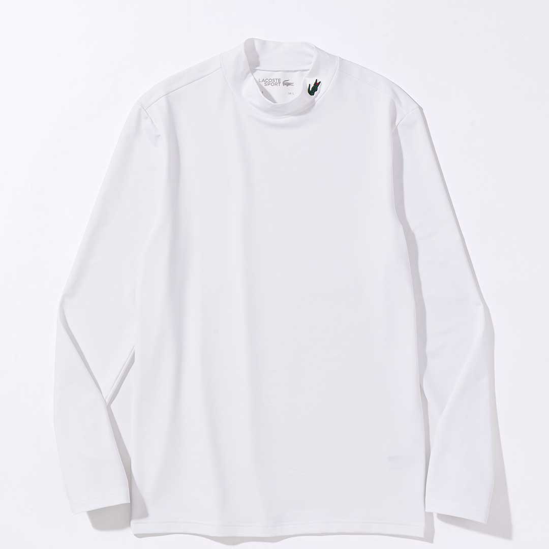 LACOSTE ウルトラドライ モックネックTシャツ ホワイト