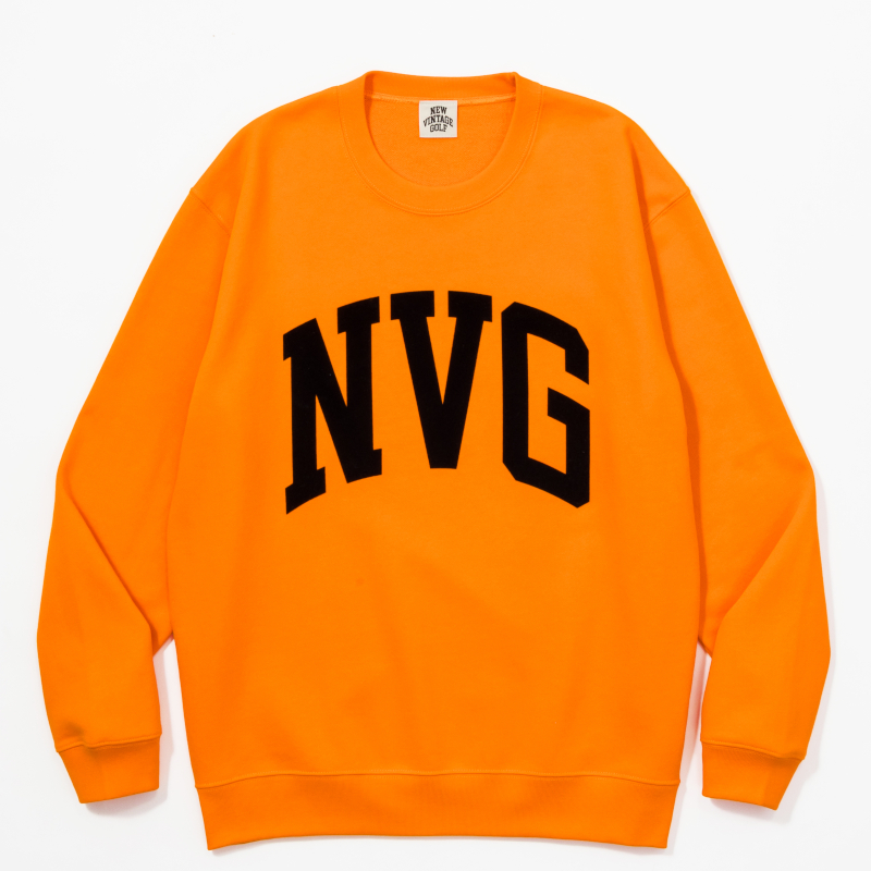 NEW VINTAGE GOLF Flocky Print Sweat Shirts オレンジ