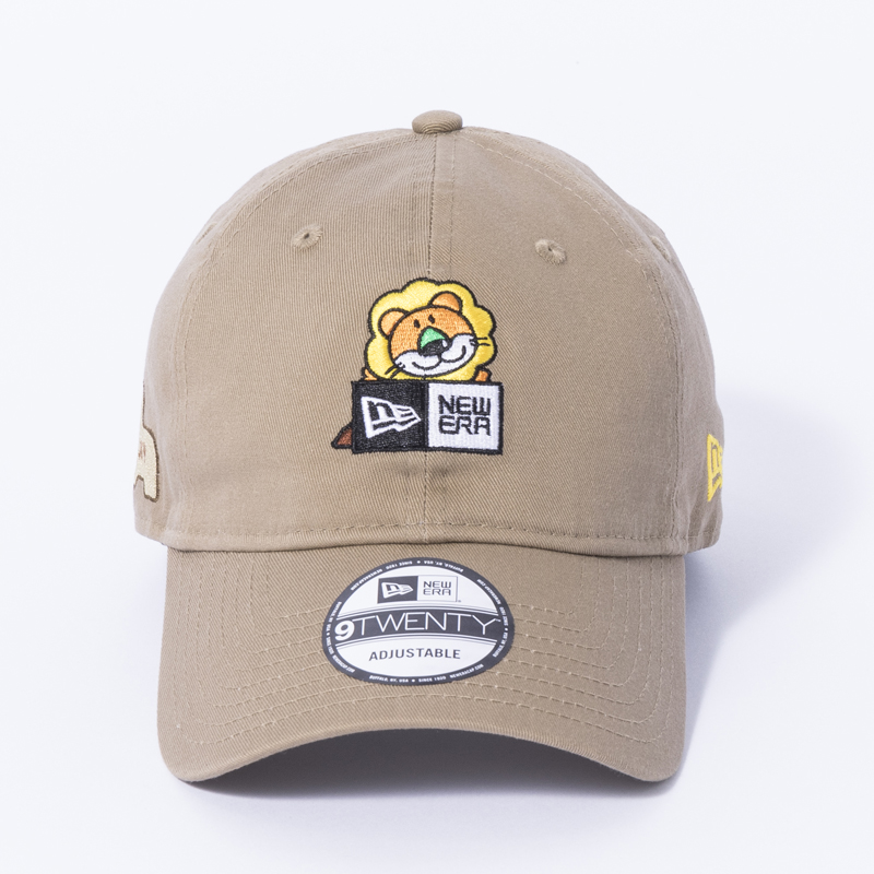 NEWERA 9TWENTY たべっ子どうぶつ らいおん ボックスロゴ / ブリティッシュカーキ