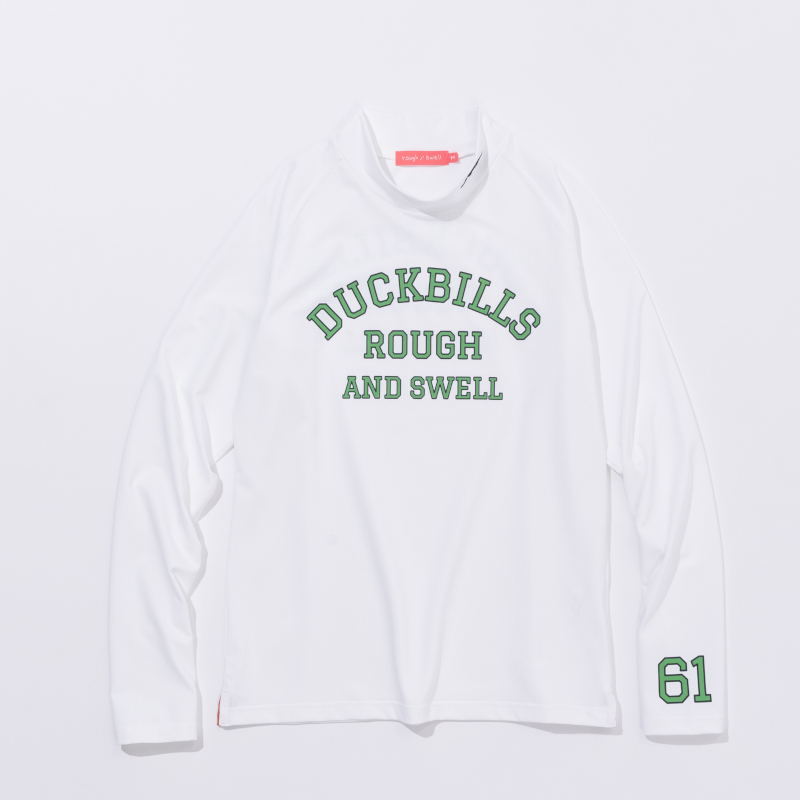 【for WOMEN】rough & swell COLLEGE MOCK ロングスリーブ ホワイト