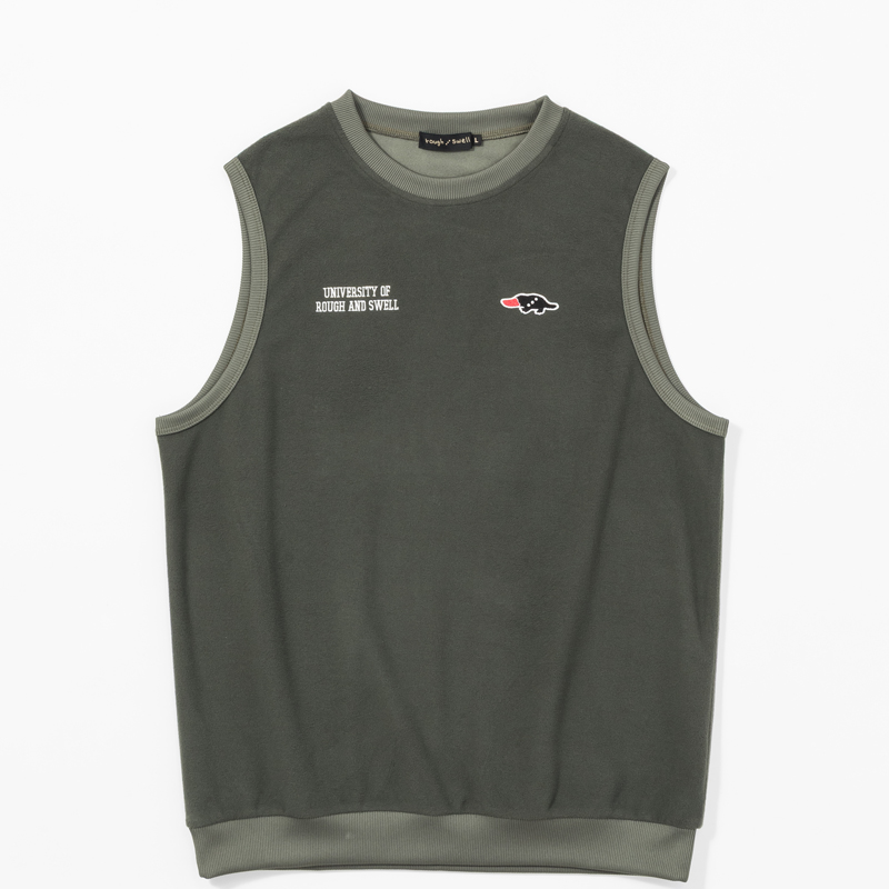 rough & swell COLLEGE VEST オリーブ / カレッジベスト