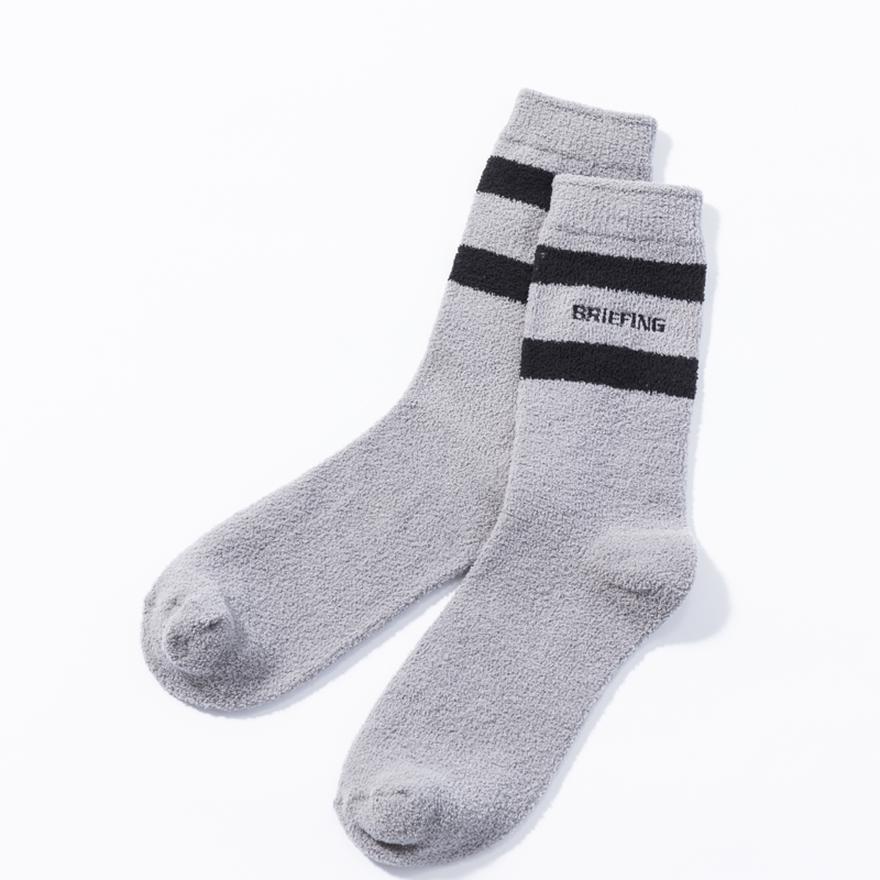 BRIEFING MENS RELAXING KNIT SOCKS グレー