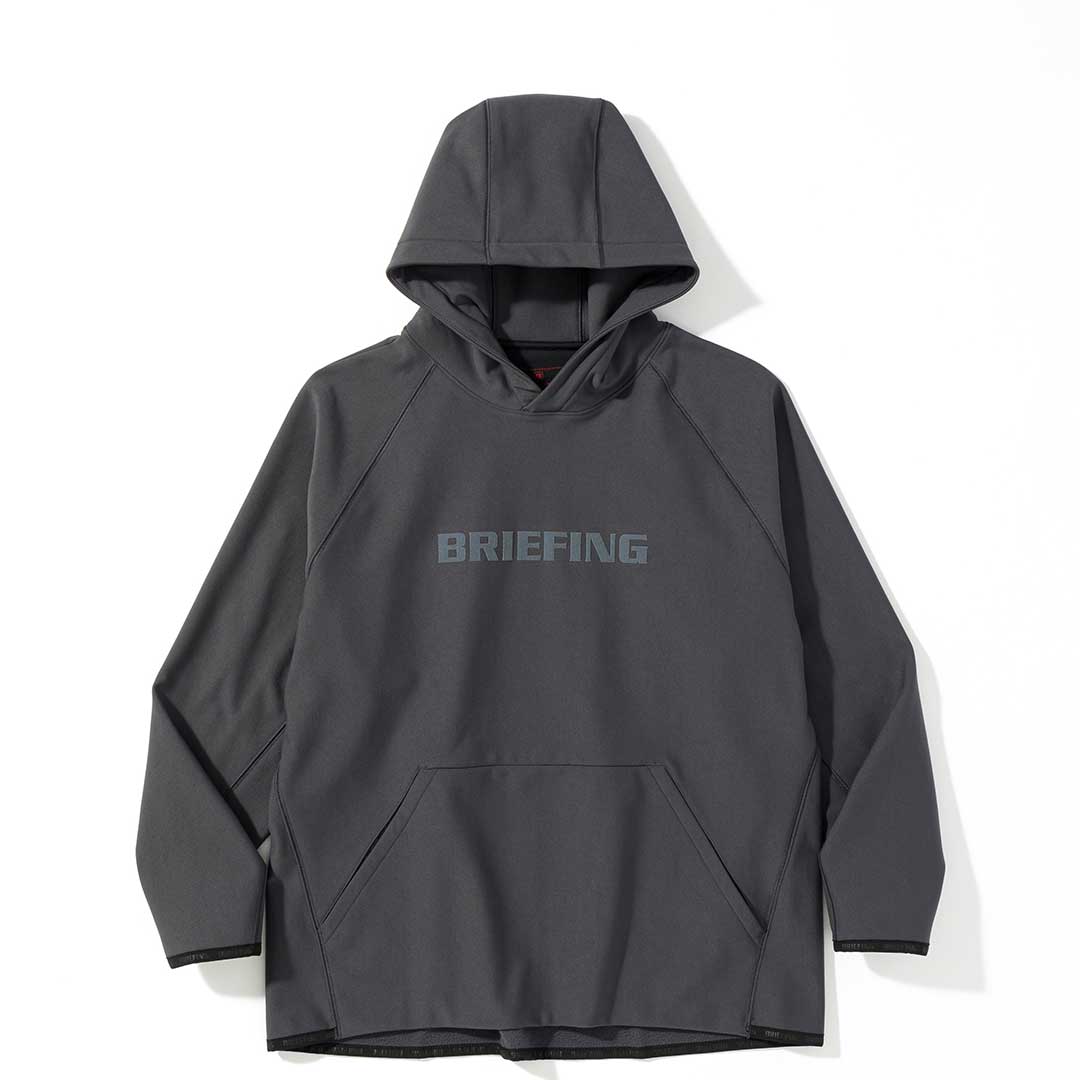 BRIEFING LOGO HOODIE チャコール