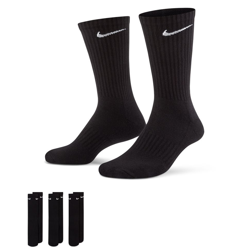 NIKE エブリデイクッションドトレーニングクルーソックス 3P ブラック