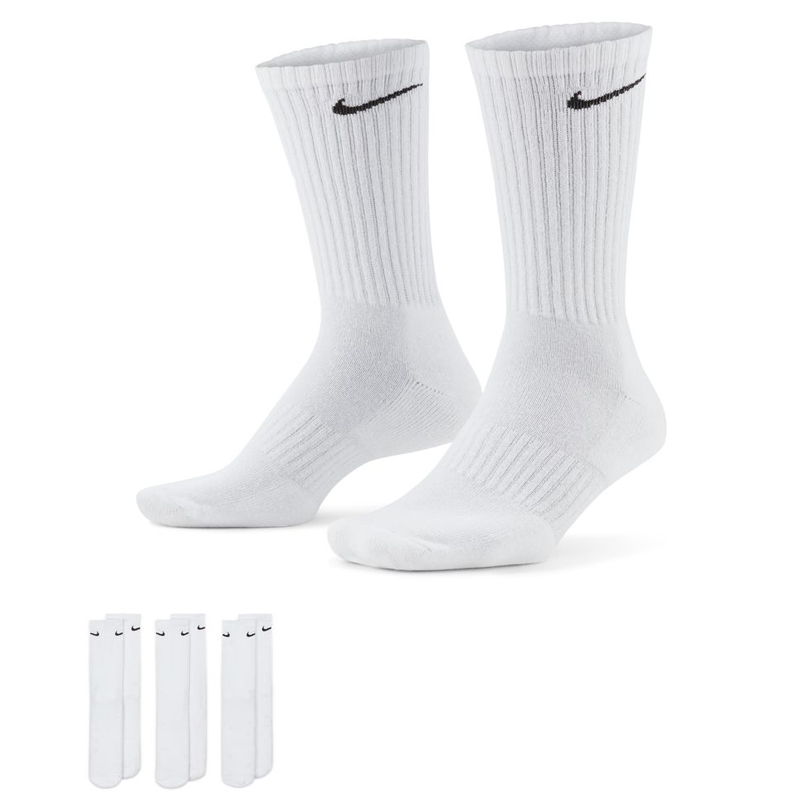 NIKE エブリデイクッションドトレーニングクルーソックス 3P ホワイト