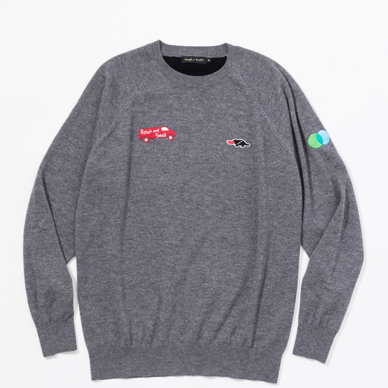 rough & swell RED BUS TOUR SWEATER グレー