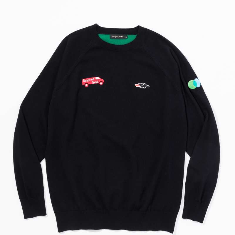 rough & swell RED BUS TOUR SWEATER ブラック