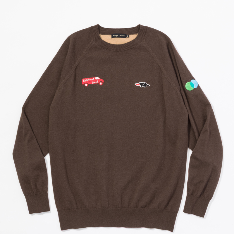 rough & swell RED BUS TOUR SWEATER ブラウン