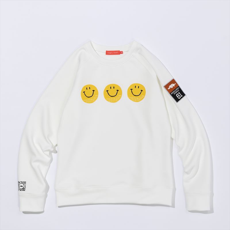 【for WOMEN】rough & swell SMILE SWEAT ホワイト