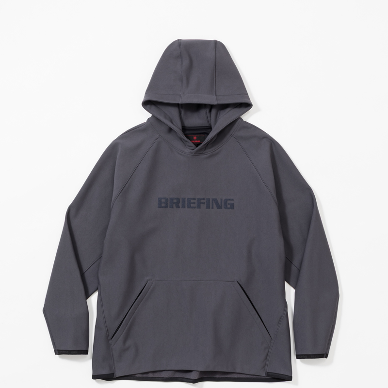 BRIEFING MENS LOGO HOODIE チャコール