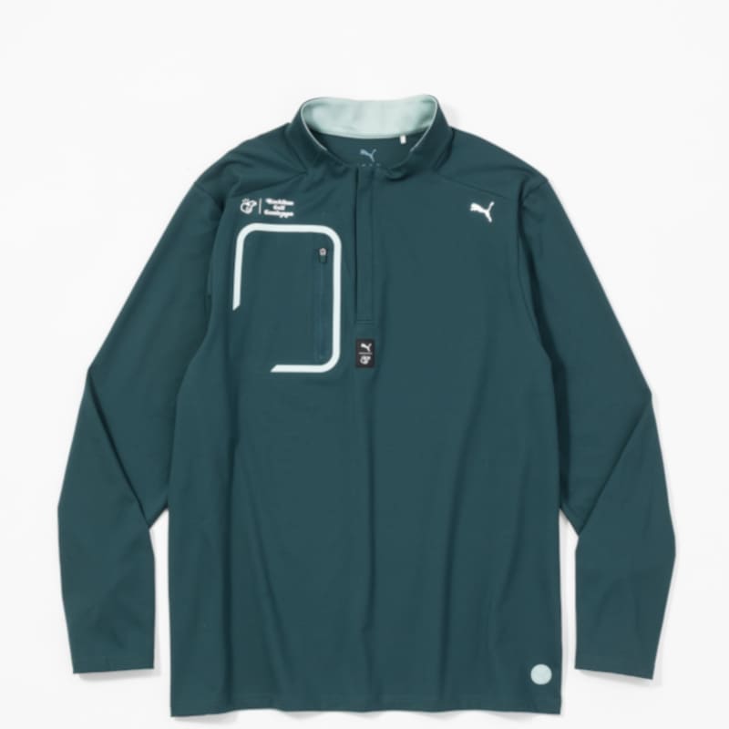 【GO/LOOK!7周年記念商品Vol.4】PUMA×Kuchibue Golf Gentleman クラウドスパンクオータージップトップス グリーン