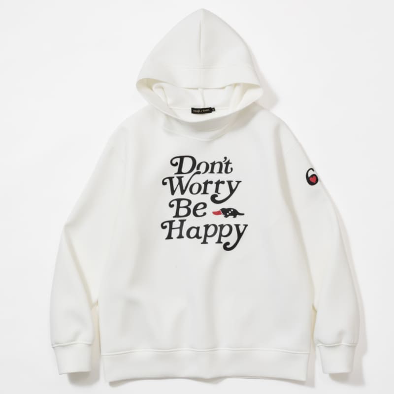rough & swell DON'T WORRY HOODIE ホワイト