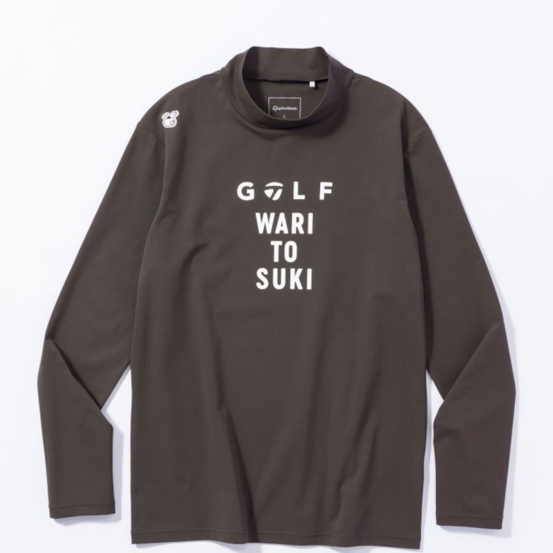 TaylorMade× Kuchibue Golf Gentleman ゴルフロゴモックネック LS  チョコレート【GO/LOOK!限定販売】