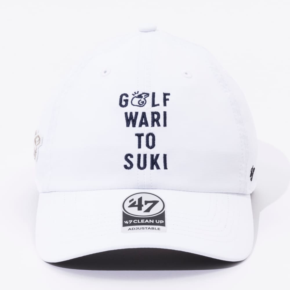 【GO/LOOK!限定販売】Kuchibue Golf Gentleman GOLF WARI TO SUKI CAP / ホワイト× ネイビー