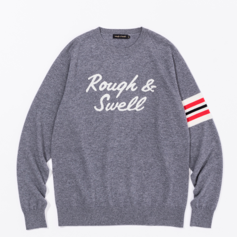 rough & swell TRICOLOR CREW グレー
