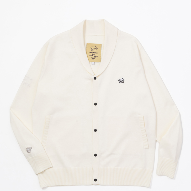 O.T.F× Kuchibue Golf Gentleman the “HUT” edition ショールカラーニット ホワイト