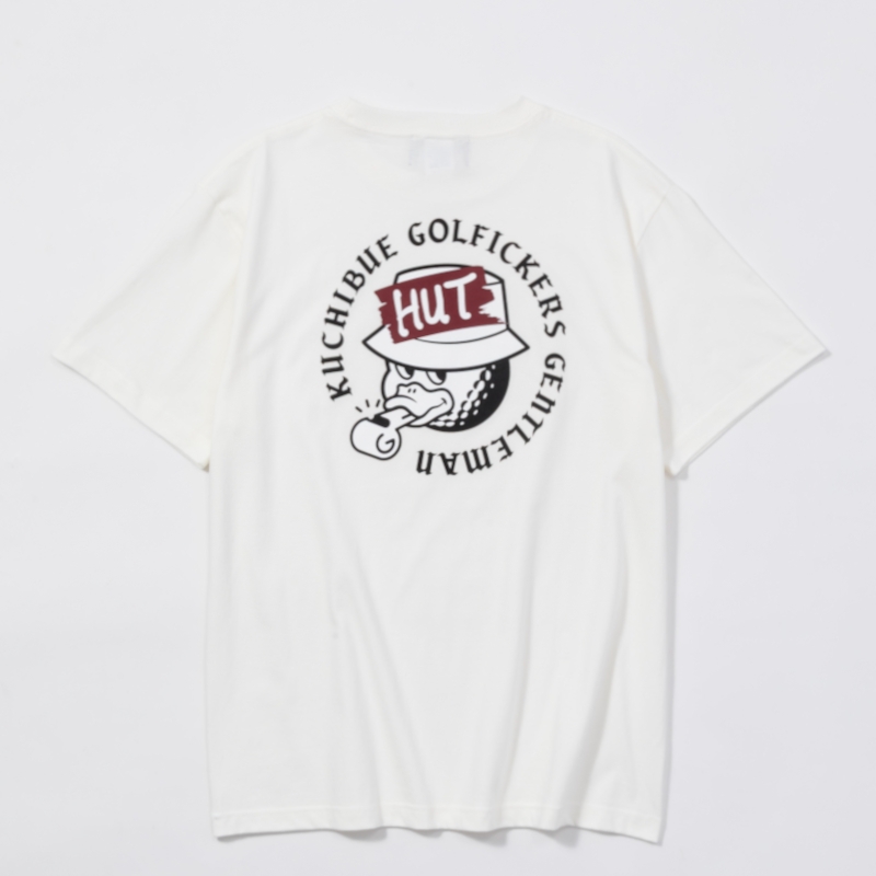 Golfickers×Kuchibue Golf Gentleman “HUT” edition ロゴTシャツ ホワイト【GO/LOOK!限定販売】