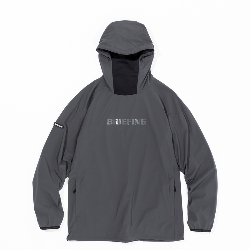 BRIEFING MENS WIND HOODIE チャコール