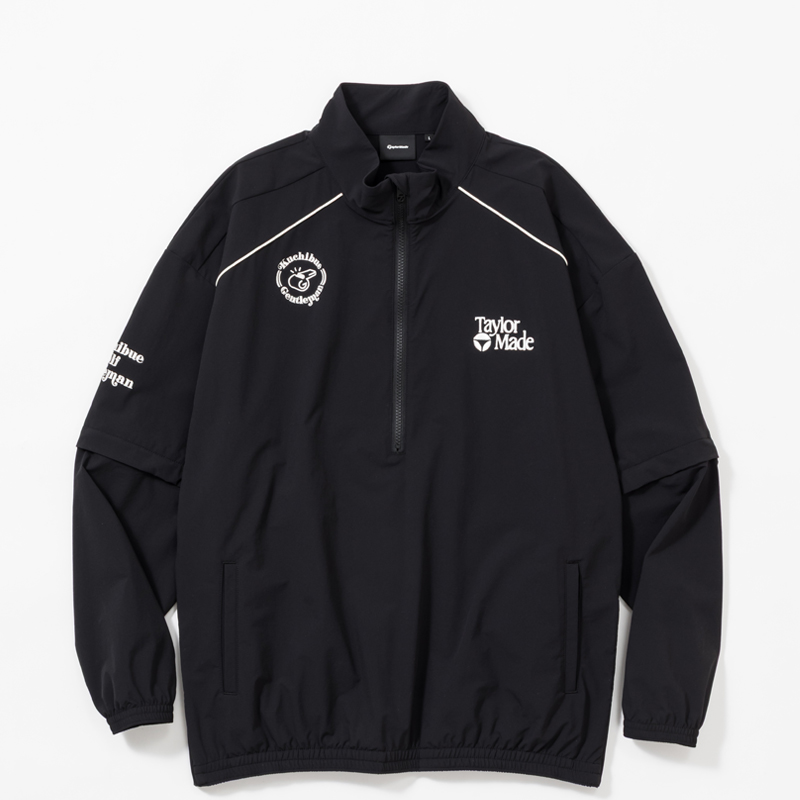 TaylorMade× Kuchibue Golf Gentleman ハーフジップブロックジャケット ブラック【GO/LOOK!限定販売】