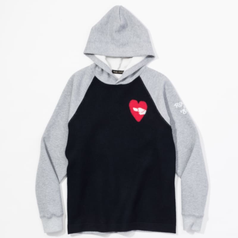 rough & swell HEARTY HOODIE ブラック / ハーティフーディ