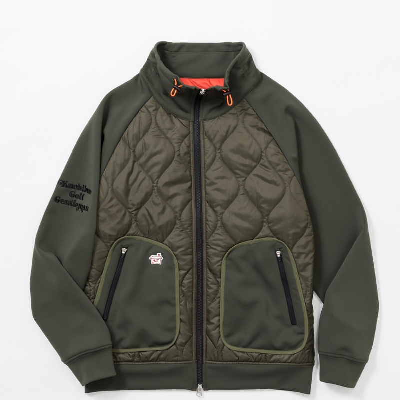 O.T.F× Kuchibue Golf Gentleman the “HUT” edition 中綿ジップアップジャケット オリーブ【GO/LOOK!限定販売】